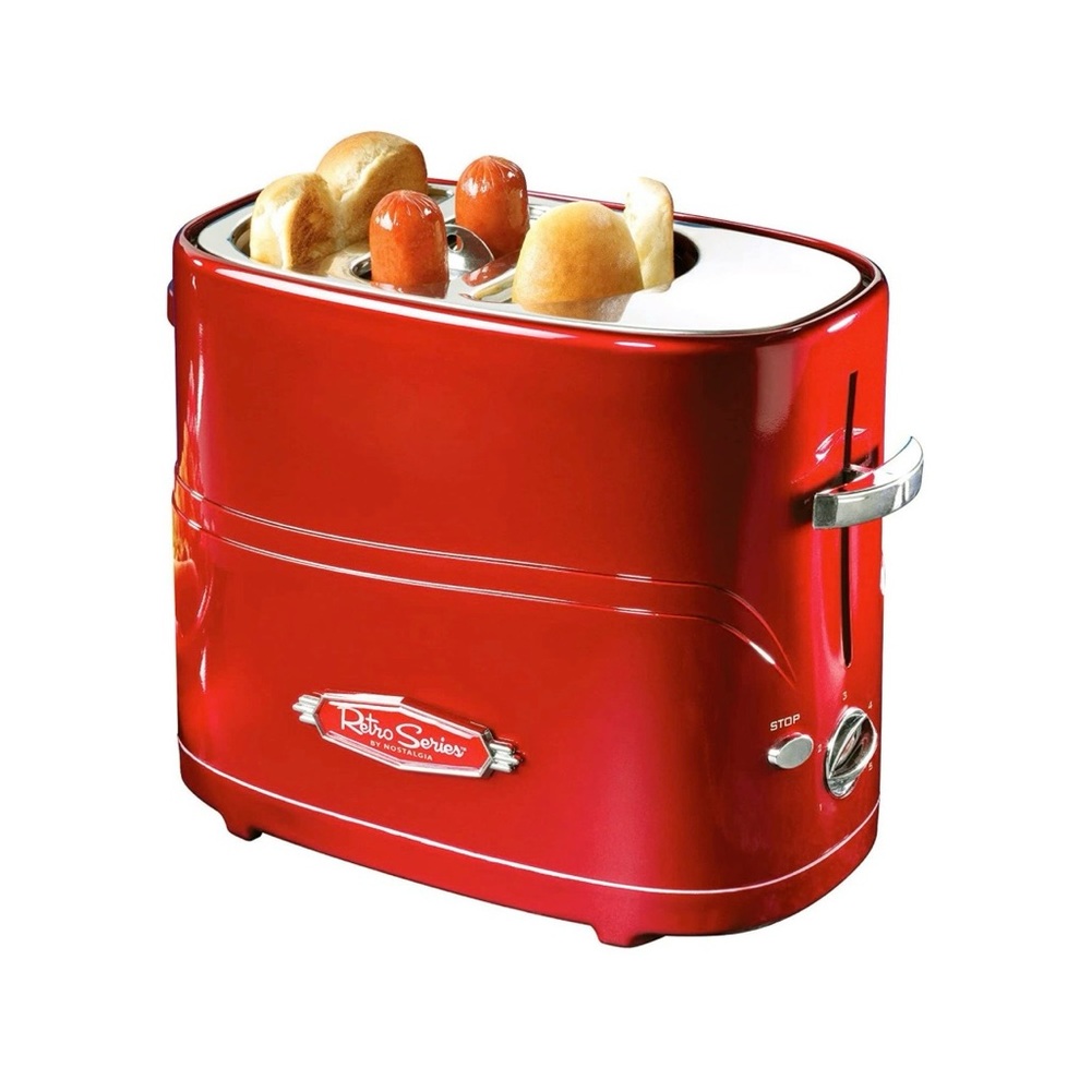 NWT ~ Nostalgia Red Pop-Up Hot Dog Toaster